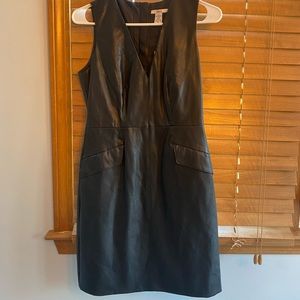 Deep black Faux Leather sleeveless dress by Bar lll.